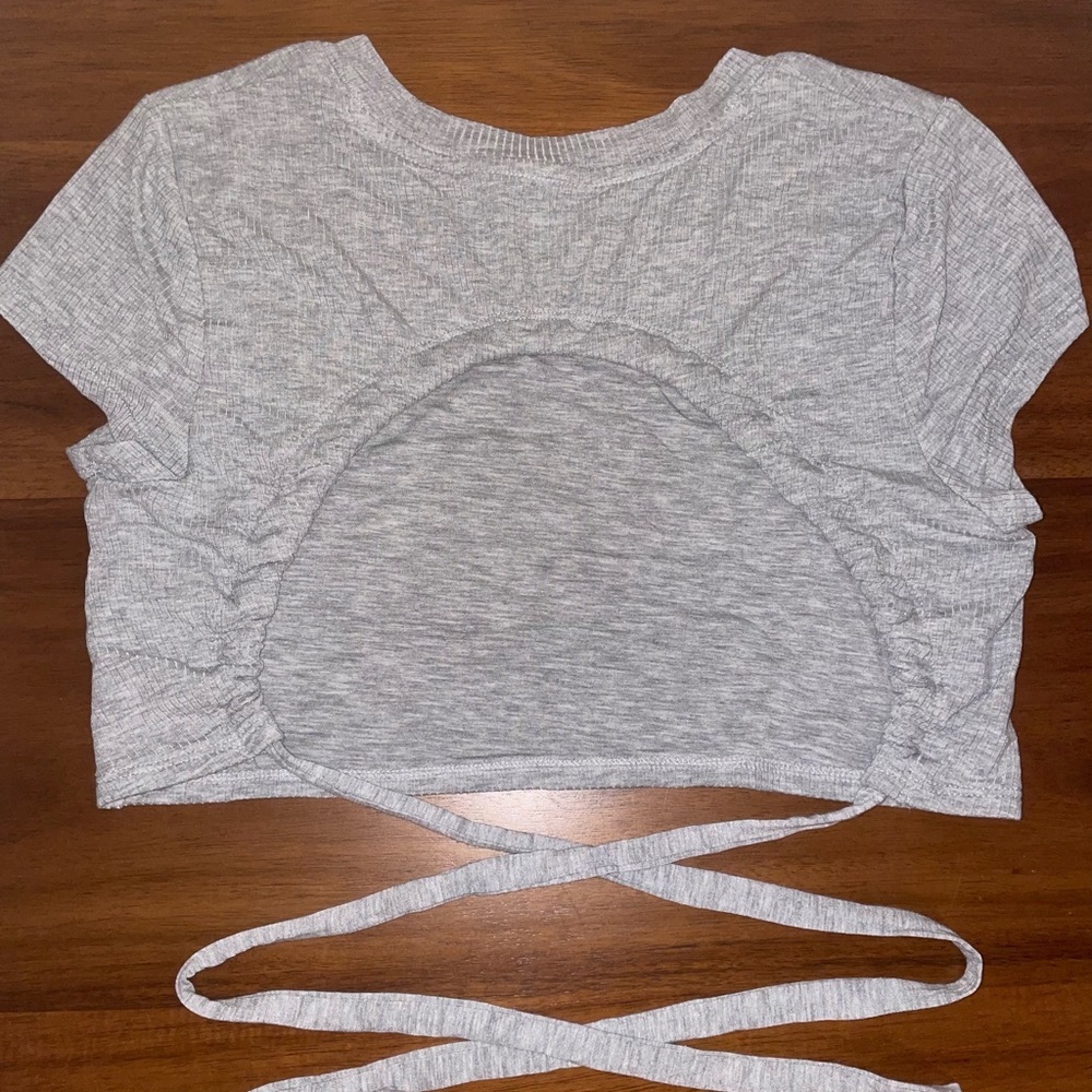 aerie open back cropped tee